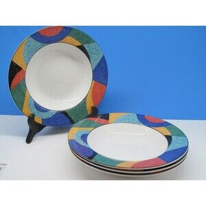 Victoria & Beale Casual ACCENTS  8 1/2" Rimmed Soup Bowls Set of 4